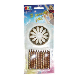 CANDELA ORO con SUPPORTO 12 pz *