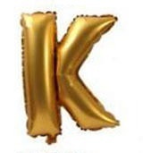 Palloncino Mylar 36 cm Oro Lettera K *