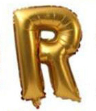 Palloncino Mylar 36 cm Oro Lettera R *