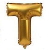 Palloncino Mylar 36 cm Oro Lettera T *