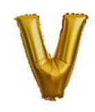 Palloncino Mylar 36 cm Oro Lettera V *