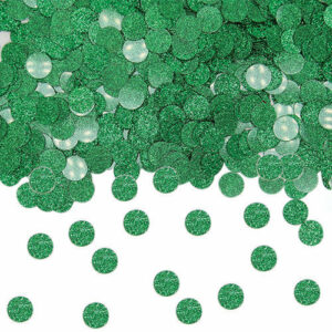 Coriandoli in plastica 20 gr diametro di 1 cm Verde Glitter *