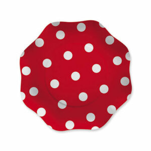 PIATTI 18 cm POIS ROSSO 10 pz*