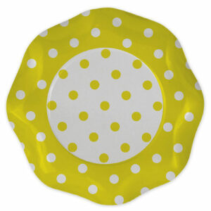 PIATTI 27 cm POIS GIALLO 5 pz*