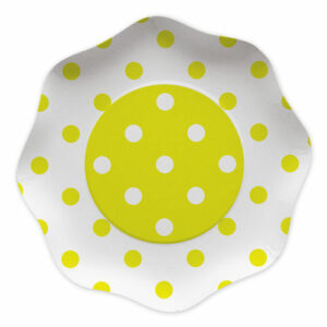 PIATTI 23 cm POIS GIALLO 10 pz*