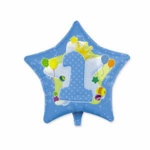 PALLONCINO MYLAR STELLA PRIMO COMPLEANNO CELESTE 45 cm *