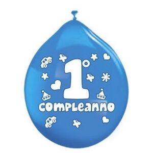 PALLONCINI 10” PRIMO COMPLEANNO CELESTE 20 pz *