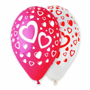 PALLONCINI 12” CUORI BICOLOR 100 pz *