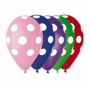 PALLONCINI LATTICE 12” POIS MULTICOLOR 100 pz *