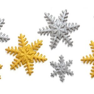 Decorazioni in Zucchero Oro e Argento Fiocco di Neve *