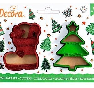 Set 2 Tagliapasta Scarpone Babbo Natale e Albero *