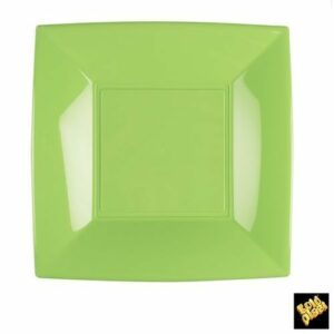 PIATTO PIANO NICE 23X23 VERDE ACIDO 8 PZ*