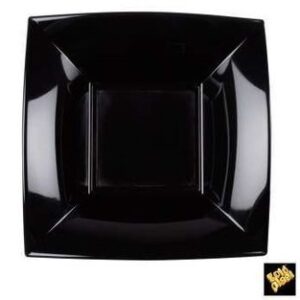 PIATTO FONDO NICE 18X18 NERO 8 pz *