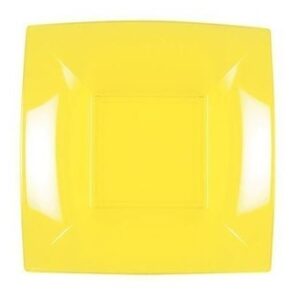 PIATTO FONDO NICE 18X18 GIALLO LIMONE 8 PZ*