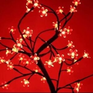 Albero con 48 Fiori Led Rossi con Giochi di Luce – Uso Interno *