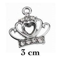 Applique Corona Argento H 3 cm 24 pz *