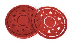 Sotto Bicchiere in Feltro Rosso 10×0,3 cm 6 pz *