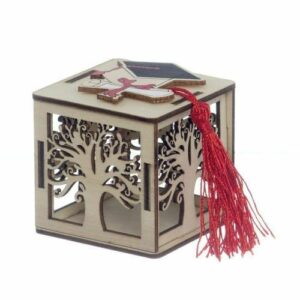 Box Laurea in Legno c/applique 5x5x5 cm 12 pz*