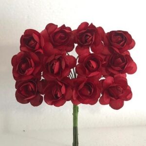 ROSELLINA FIORE ARTIFICIALE ROSSA 12 PZ *