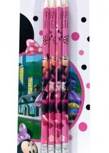 Matite con gomma Disney Minnie confezione da 4 pezzi *