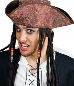 Cappello Pirata Jack Sparrow con Treccine*