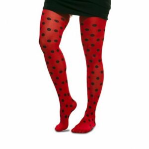 Calze a pois rosse e nere Ladybug taglia unica donna*