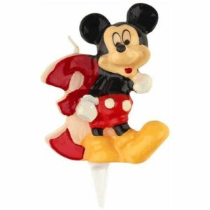 Candelina Sagomata 8 cm Disney Topolino numero 3 *