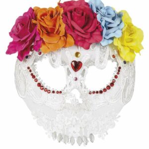 Maschera Carnevale Bianca Catrina Deluxe *