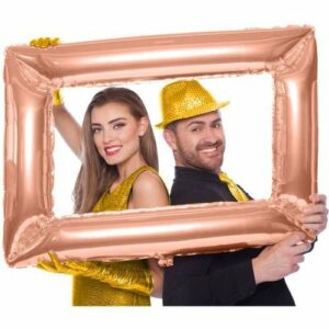 Palloncino mylar Super Shape 85×60 cm Cornice Selfie Rosa Gold *