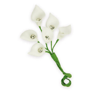 Fiore Calla Bianca con Brillantino 2×1,5 cm 12 Pz*