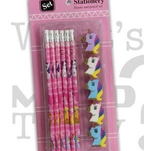 Set 6 Matite e 5 Gommine Unicorno *