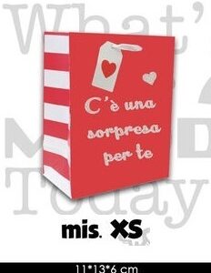 Busta in Carta 11x13x6 cm San Valentino Rossa con frase *