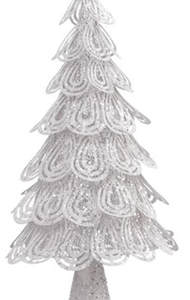 Albero Bianco Glitter Argento 45 cm *