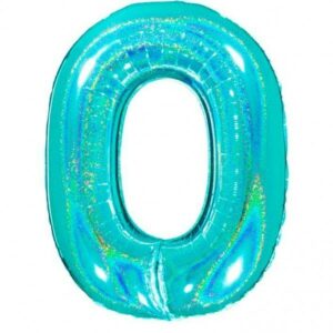 Palloncino Mylar Glitter 100 cm Acqua Marina numero 0*