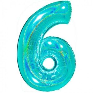 Palloncino Mylar Glitter 100 cm Acqua Marina numero 6*