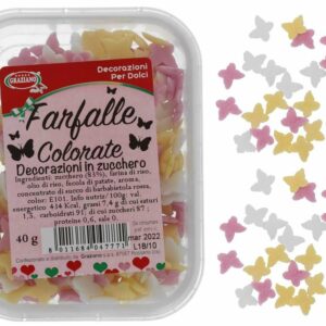 Farfalle di Zucchero Multicolore 40 grammi *