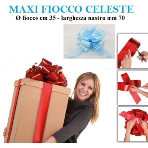 Nastro Maxi Strip Fiocco 70 mm X ø 35 cm Azzurro *