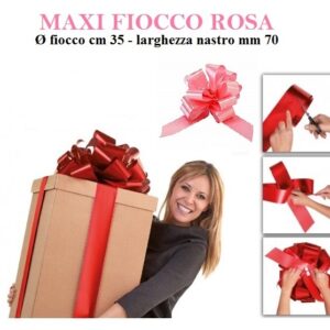 Nastro Maxi Strip Fiocco 70 mm X ø 35 cm Rosa *