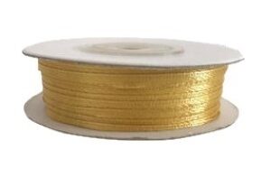 Rotolo Nastro Doppio Raso Oro 3 mm 50 mt *