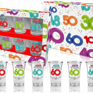 Bicchieri Shot Ballon 60 Anni 6 pezzi