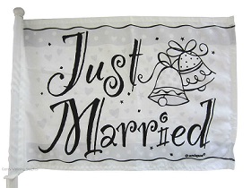 Bandiera Auto Just Married 40×29 cm