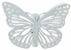 Farfalle Segnaposto Bianche in metallo 3.5 x 2.5 cm 4 pz