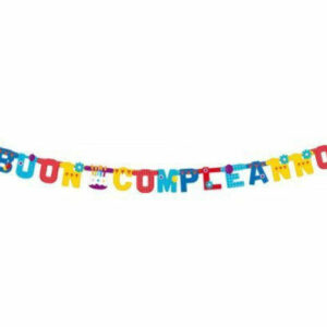 BANNER 15 cm BUON COMPLEANNO TORTA 2,65 mt