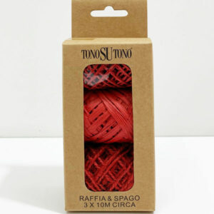 Box 3 Bobine 10 mt Corda – Raffia – Juta Rosso