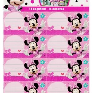 Etichette Libro Disney Minnie 8,5×4,5 cm confezione da 16 pezzi *