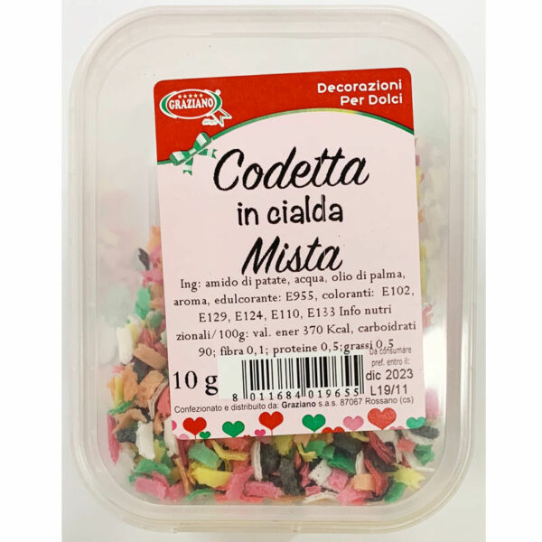 Codetta in Cialda Multicolore 10 grammi *