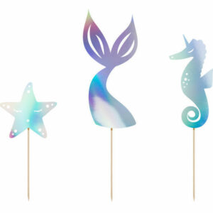 Cake Topper in Carta Mermaid 3 pz *