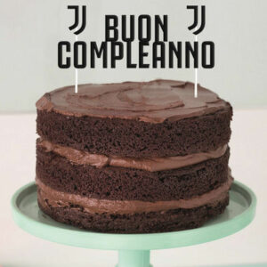 Decorazione per torta Buon Compleanno Juventus larghezza 17 cm altezza 18 cm *