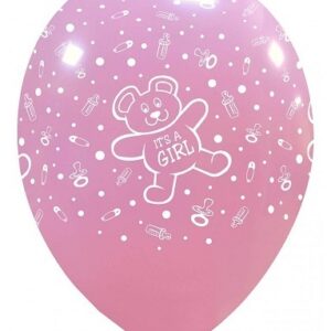 Palloncino in lattice 12” 30 cm Rosa con stampa It’s a girl 100 pz *