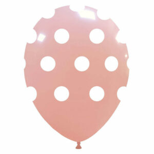 Palloncini in lattice 12” 30 cm Rosa Baby con pois Bianchi 100 pz*